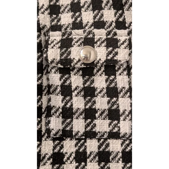 Women's Rachel Zoe Houndstooth Blazer M Black White - Picture 6 of 8